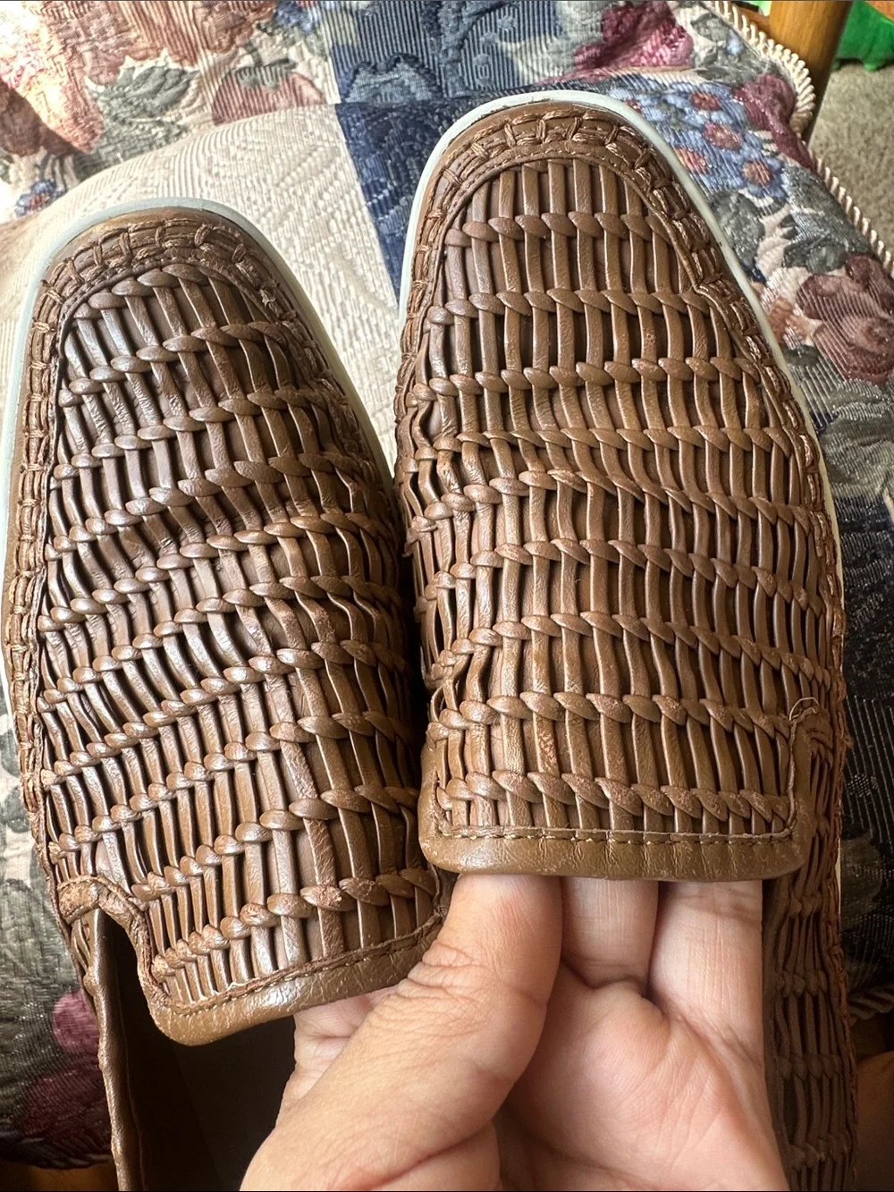 Vince Stafford Woven Leather Platform Slip-On Sneaker Sz 7